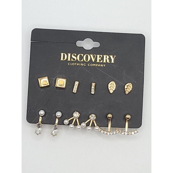 Discovery Clothing Company 6 Pairs of Gold Toned Earrings - Picture 1 of 2